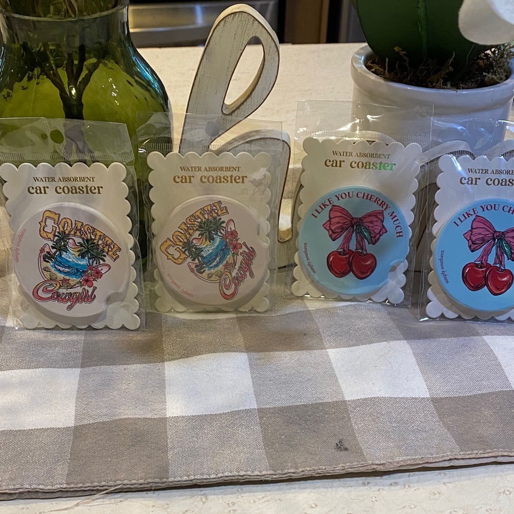 ❤️NWT SIMPLY SOUTHERN CAR COASTERS❤️